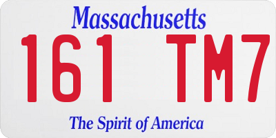MA license plate 161TM7