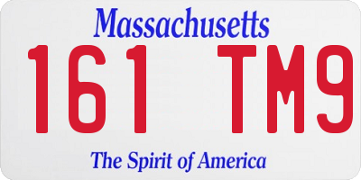 MA license plate 161TM9