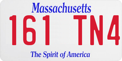 MA license plate 161TN4