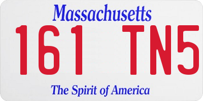 MA license plate 161TN5
