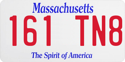 MA license plate 161TN8