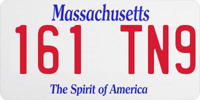 MA license plate 161TN9