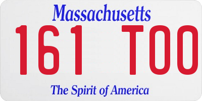 MA license plate 161TO0
