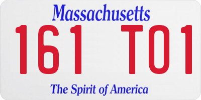 MA license plate 161TO1