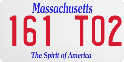 MA license plate 161TO2