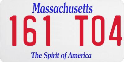 MA license plate 161TO4