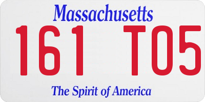MA license plate 161TO5