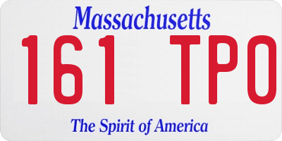MA license plate 161TP0