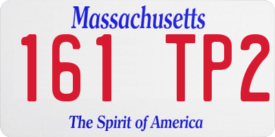 MA license plate 161TP2