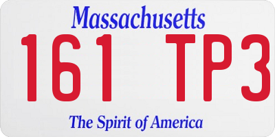 MA license plate 161TP3
