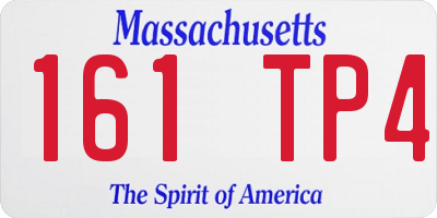 MA license plate 161TP4