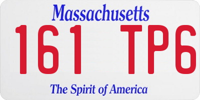 MA license plate 161TP6
