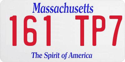 MA license plate 161TP7