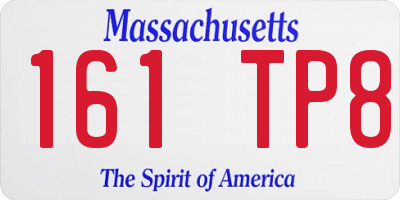 MA license plate 161TP8