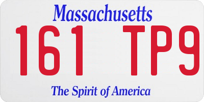 MA license plate 161TP9