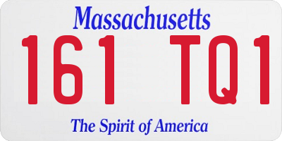 MA license plate 161TQ1