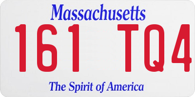 MA license plate 161TQ4
