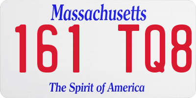 MA license plate 161TQ8