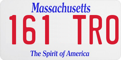 MA license plate 161TR0