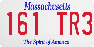 MA license plate 161TR3