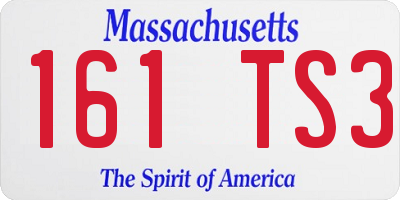 MA license plate 161TS3