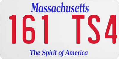 MA license plate 161TS4