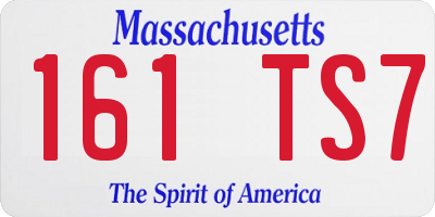 MA license plate 161TS7