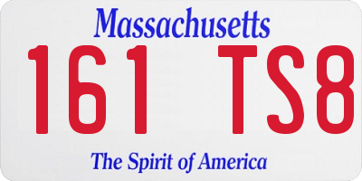 MA license plate 161TS8