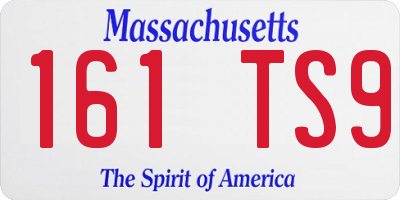 MA license plate 161TS9