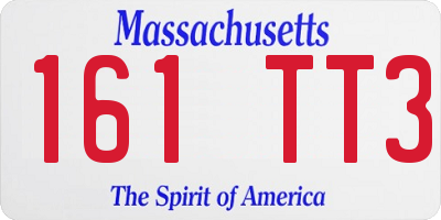 MA license plate 161TT3
