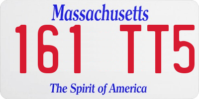 MA license plate 161TT5