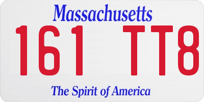 MA license plate 161TT8
