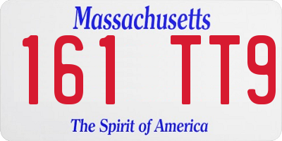 MA license plate 161TT9