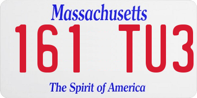 MA license plate 161TU3