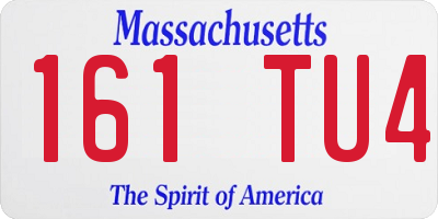MA license plate 161TU4
