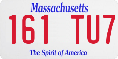 MA license plate 161TU7