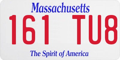 MA license plate 161TU8