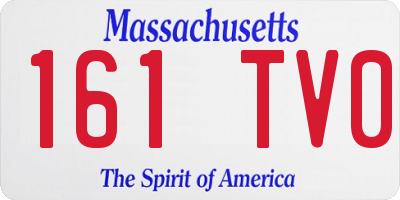 MA license plate 161TV0