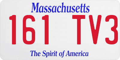 MA license plate 161TV3