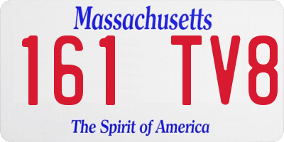 MA license plate 161TV8
