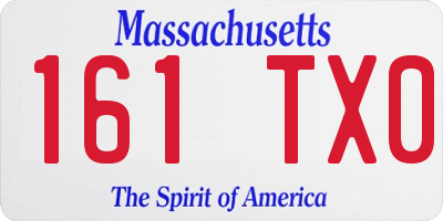 MA license plate 161TX0