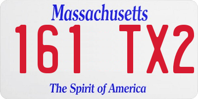MA license plate 161TX2