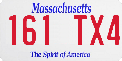 MA license plate 161TX4