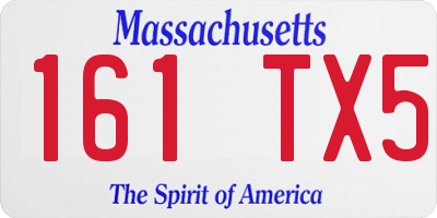 MA license plate 161TX5