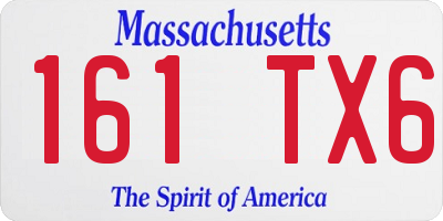 MA license plate 161TX6