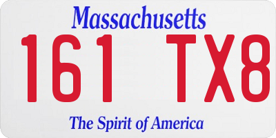 MA license plate 161TX8