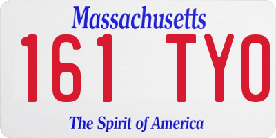 MA license plate 161TY0