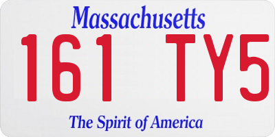 MA license plate 161TY5