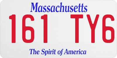 MA license plate 161TY6