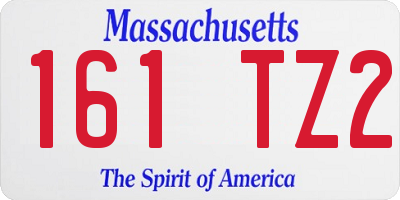MA license plate 161TZ2
